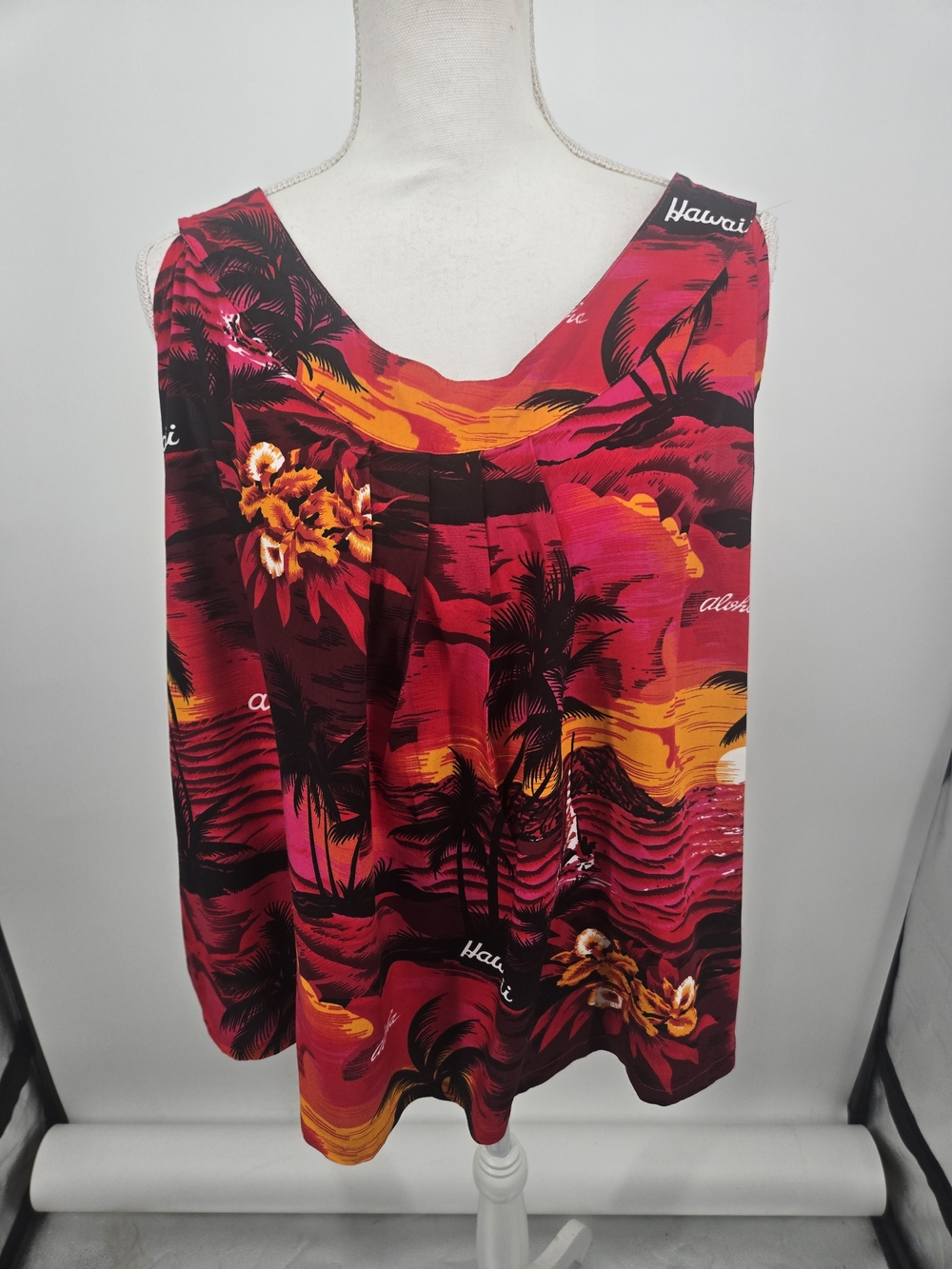 Aloha Hut Hawaii Print Sleeveless Tank Top 2XL (7787)